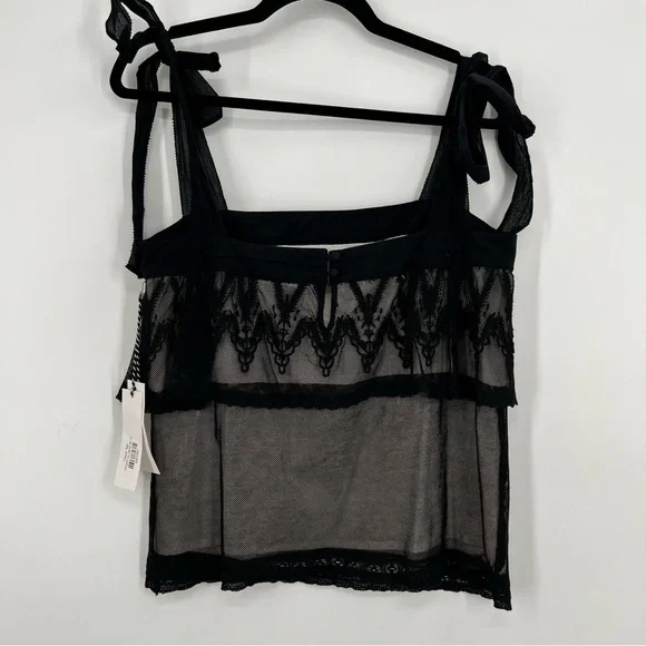 NWT St.Roche Cloud Top Floral Lace Blouse Top Tie Strap Layered Gothic 6 - Picture 6 of 10